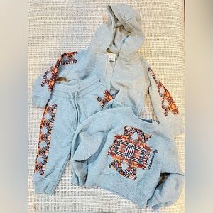 Burberry Kids Gray Sweatpants & Joggers Set-Jacket & Sweatshirt 18 mon/Pants 12